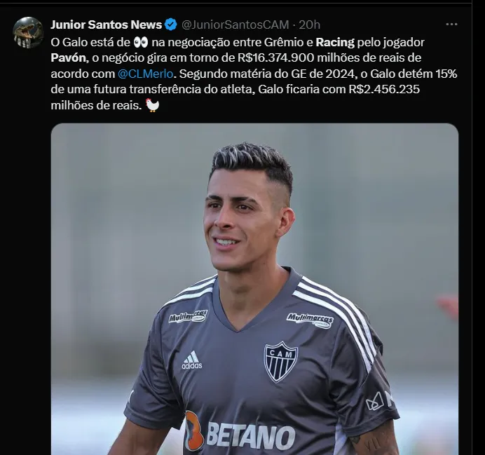 Fuente: @JuniorSantosCAM