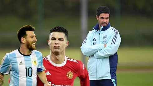 Mikel Arteta, Lionel Messi y Cristiano Ronaldo.