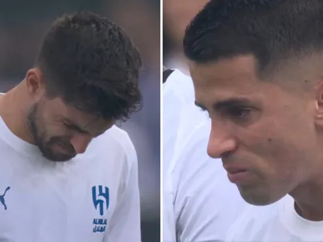 El desgarrador llanto de Rúben Neves y Joao Cancelo en el minuto de silencio por Diogo Jota en Fluminense vs. Al Hilal