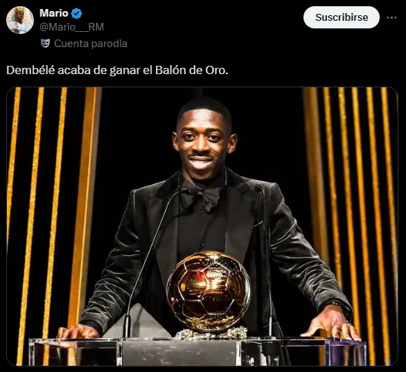 “Dembélé acaba de ganar el Balón de Oro”, tiran en redes sociales.