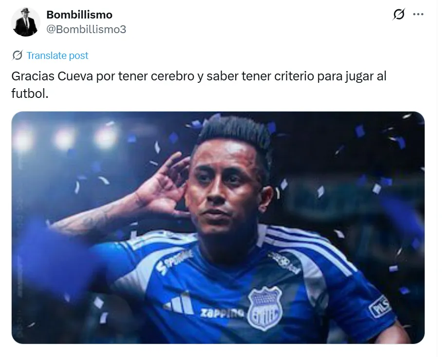Hinchas se rinden ante Christian Cueva en redes sociales (Twitter).