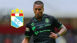 Pedro Aquino con camiseta de Santos Laguna.