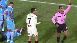 Jairo Vélez, expulsado por Bruno Pérez.