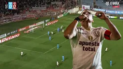 Aldo Corzo celebrando su gol de hoy en el Cusco.