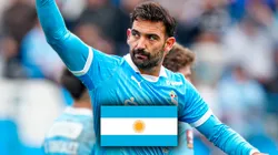 Martín Cauteruccio festejando un gol con Sporting Cristal.