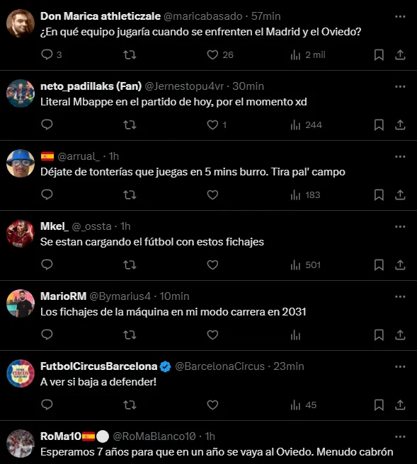 Comentarios del fichaje de Mbappé (Foto: X).