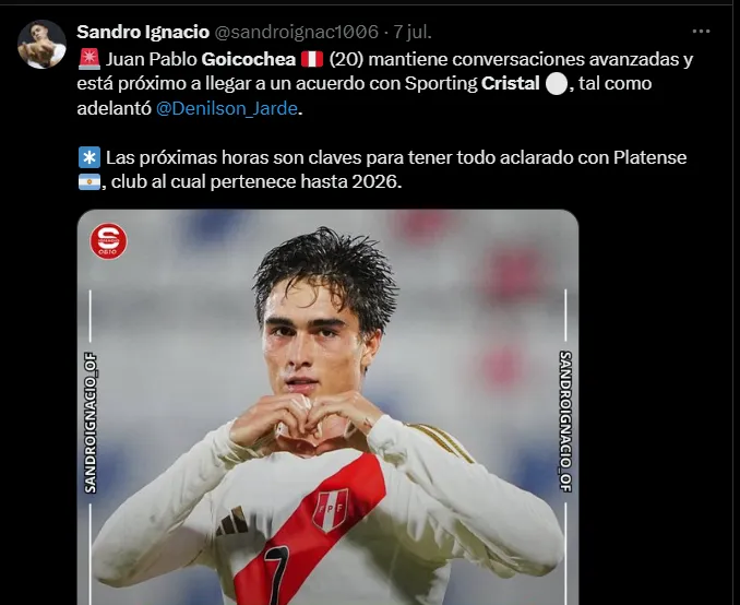 Fuente: @sandroignac1006