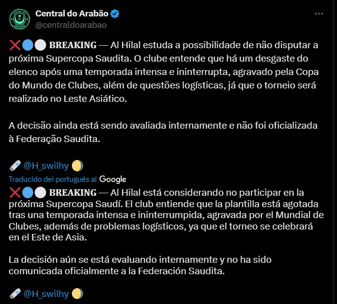 Fuente: @centraldoarabao