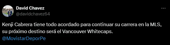 Kenji Cabrera se acerca a la MLS (X @davidchavez64).