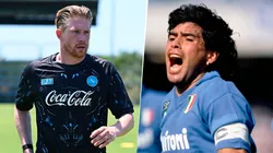 Kevin de Bruyne con la 10 de Maradona en Napoli.