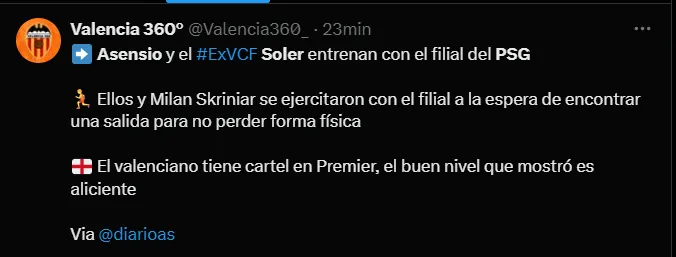 Fuente: @Valencia260_