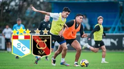 Jugadores de Sporting Cristal entrenando.