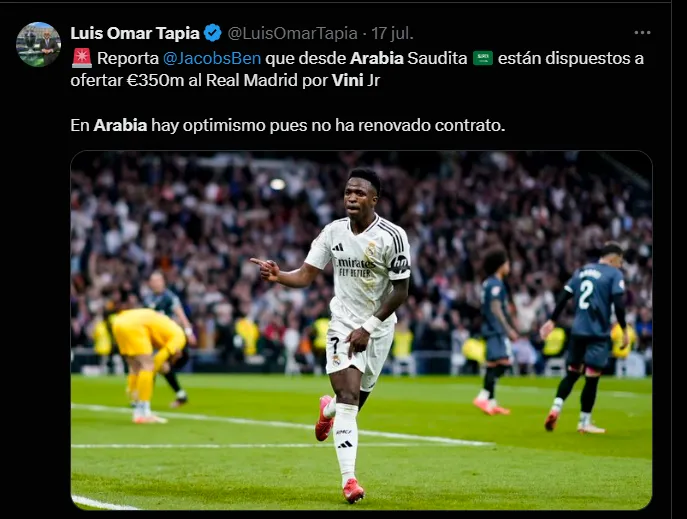 Fuente: @LuisOmarTapia