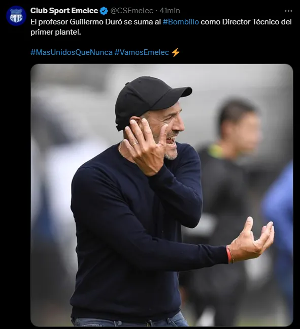 Guillermo Duró llega a Emelec (Foto: X).