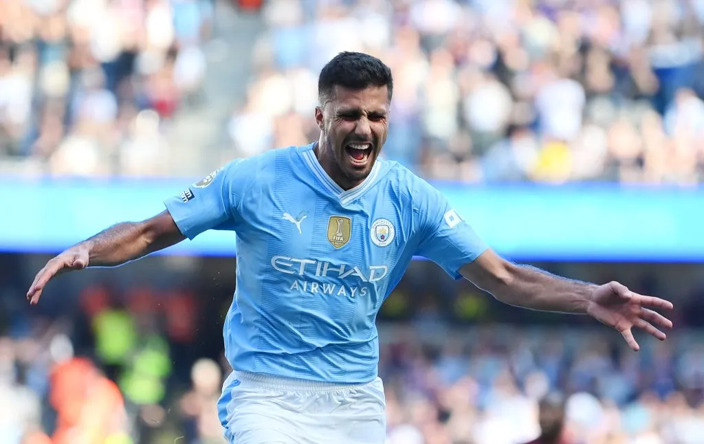 Rodri jugando en el Manchester City. (Photo by Justin Setterfield/Getty Images)