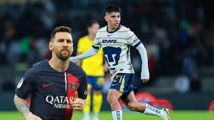Piero Quispe y Lionel Messi.