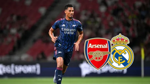 William Saliba con camiseta de Arsenal.