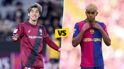 Yuya Osako y Lamine Yamal, figuras de Vissel Kobe y Barcelona, respectivamente.