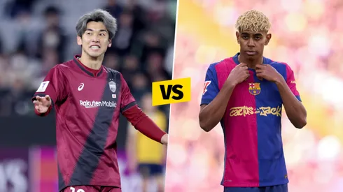 Yuya Osako y Lamine Yamal, figuras de Vissel Kobe y Barcelona, respectivamente.