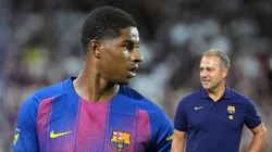 Marcus Rashford y Hansi Flick.