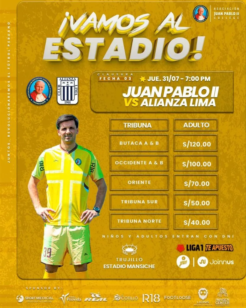 Juan Pablo II recibirá a Alianza Lima. (Foto: X).