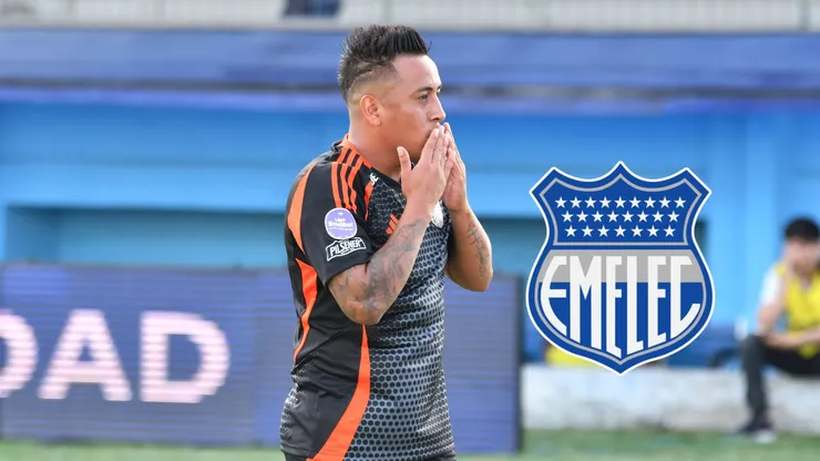 Christian Cueva con camiseta de Emelec.