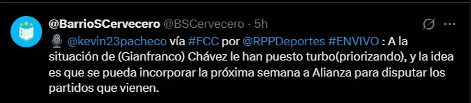 Fuente: @BSCervecero