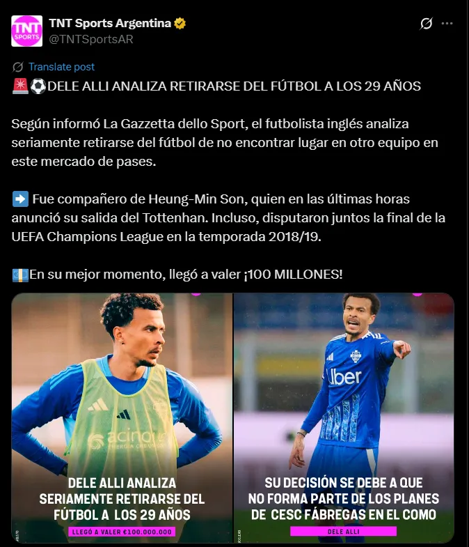 Fuente: @TNTSportsAR