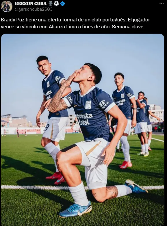 Braidy Paz buscado desde Portugal (Foto: X).