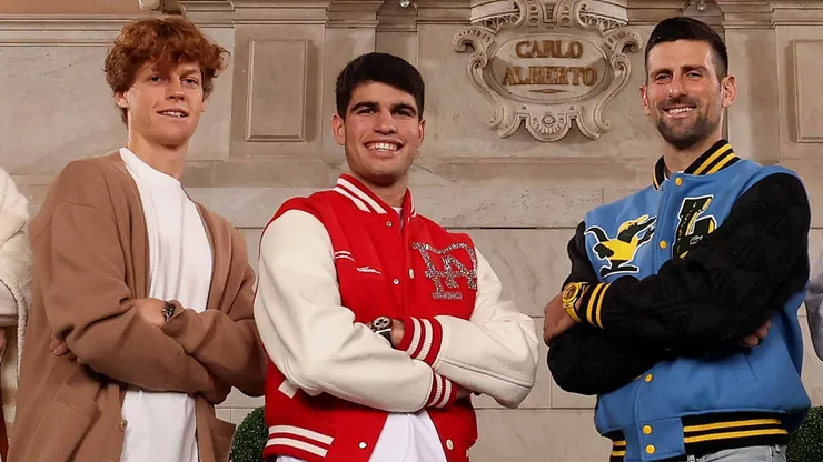 Jannik Sinner, Carlos Alcaraz y Novak Djokovic.