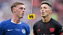 Cole Palmer y Alejandro Grimaldo, figuras de Chelsea y Bayer Leverkusen.