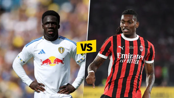 Wilfried Gnonto y Rafael Leão, las figuras de Leeds y AC Milan.