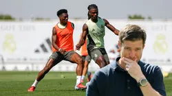 Aurélien Tchouaméni, Eduardo Camavinga y Xabi Alonso.