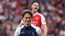 Declan Rice y Thomas Frank.