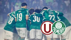 Jugadores de Palmeiras abrazados.
