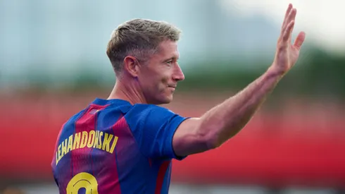 Robert Lewandowski con camiseta de FC Barcelona.