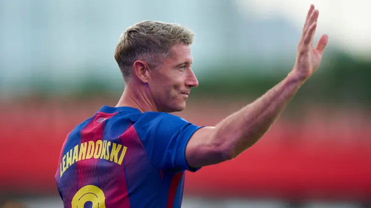 Robert Lewandowski con camiseta de FC Barcelona.