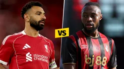 Mohamed Salah y Anthony Semenyo, figuras de Liverpool y Bournemouth.