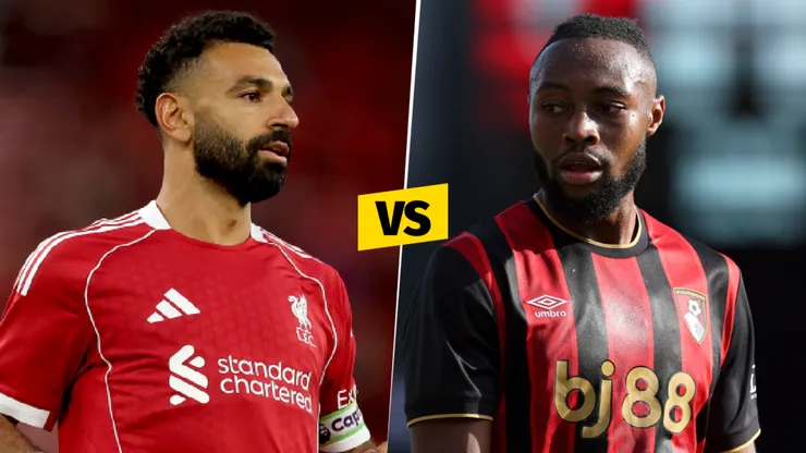 Mohamed Salah y Anthony Semenyo, figuras de Liverpool y Bournemouth.