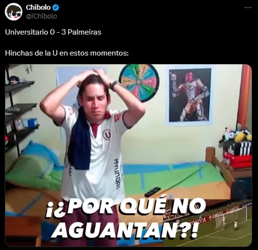 Las burlas continúan para Universitario (X @iChibolo).