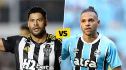 Hulk y Martin Braithwaite, delanteros de Atlético Mineiro y Gremio.