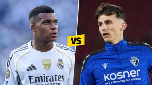 Kylian Mbappé y Ante Budimir, figuras de Real Madrid y Osasuna.