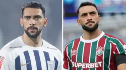 Juan Pablo Freytes con camisetas de Alianza Lima y Fluminense.