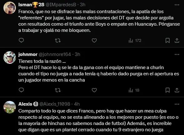 Hinchas molestos (Foto: X).