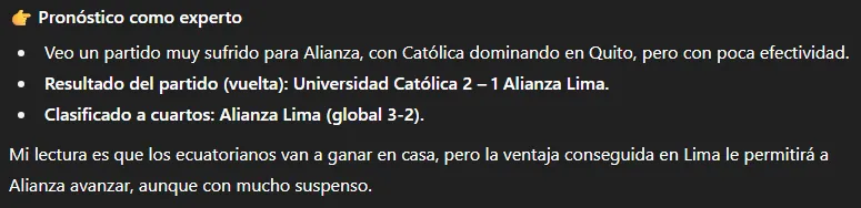 ChatGPT predice el Alianza Lima vs. Universidad Católica.