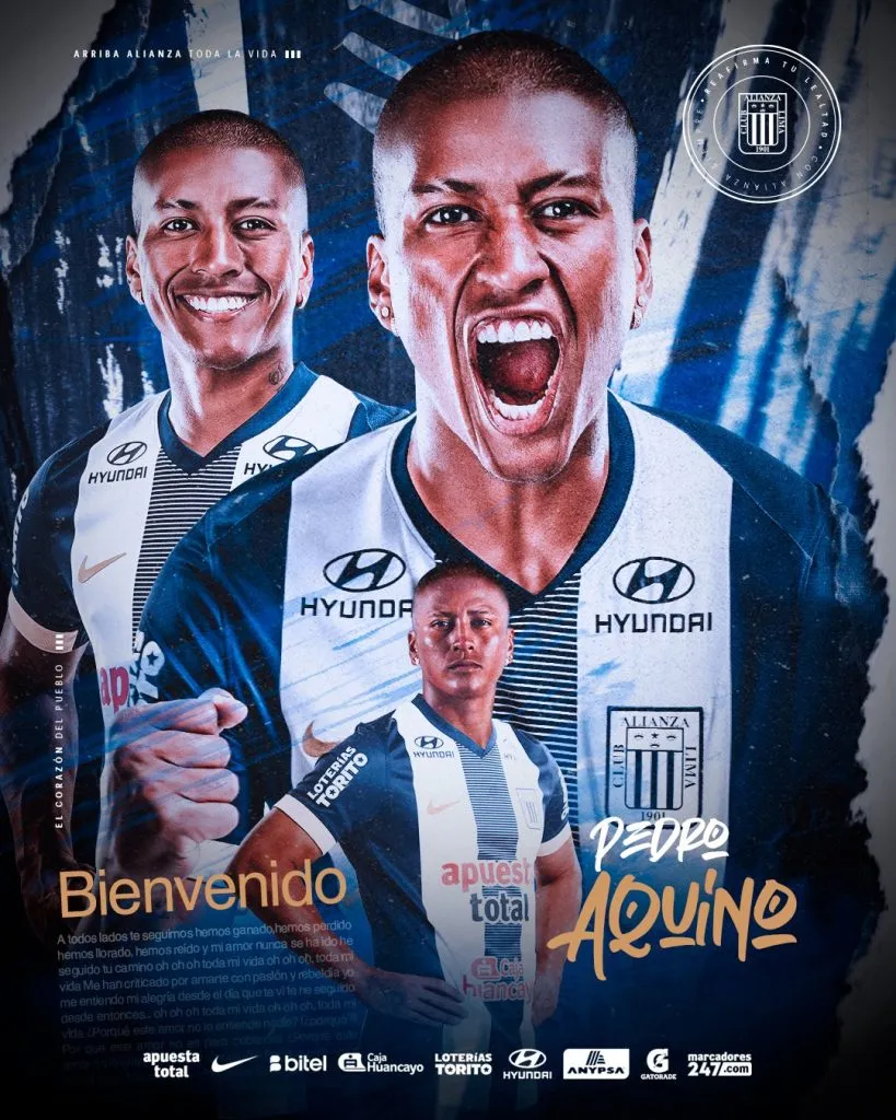 Pedro Aquino nuevo fichaje de Alianza Lima. (Foto: X).
