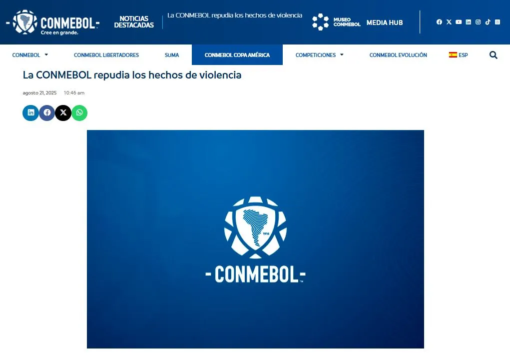 CONEMBOL inforoma sobre la Copa Sudamericana. (Foto: CONMEBOL).