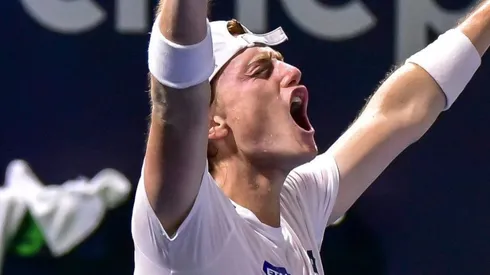 Ignacio Buse festeja en el US Open 2025.