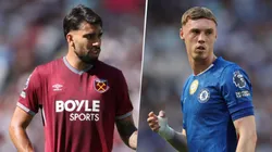 Lucas Paquetá y Cole Palmer, figuras de West Ham y Chelsea.