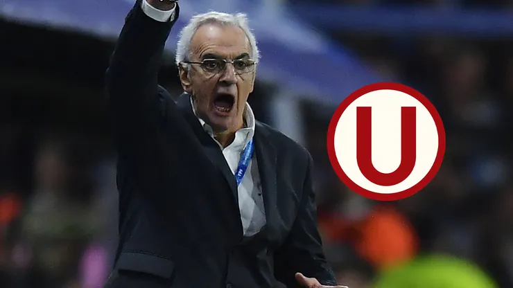 Jorge Fossati y el escudo de Universitario.